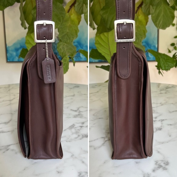 COACH Vintage Full Flap Messenger Laptop Bag Mahogany Brown Leather 5206 - Picture 4 of 16